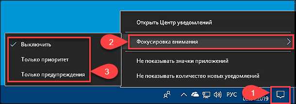 Изменение параметров фокусировки внимания