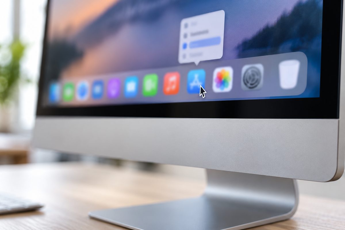 Меню значка приложения в Dock на Mac