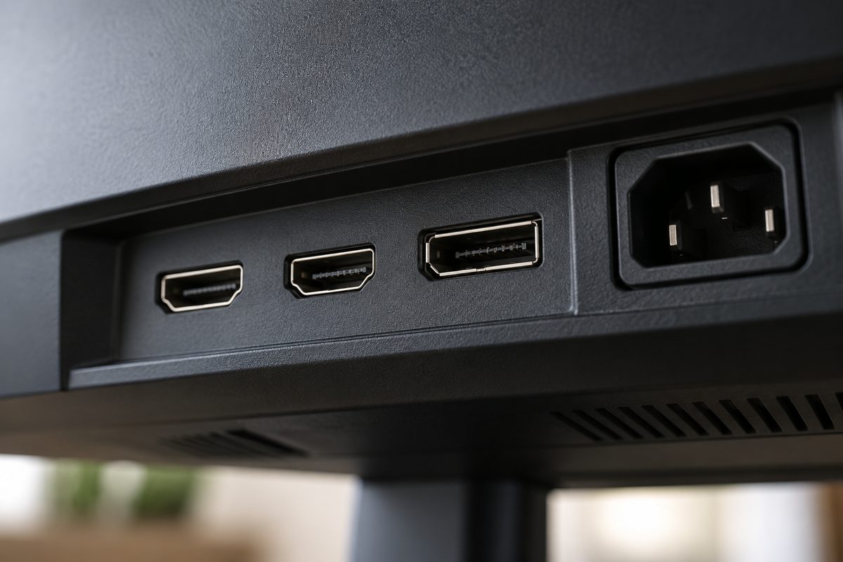 Входы HDMI и DisplayPort на задней панели монитора
