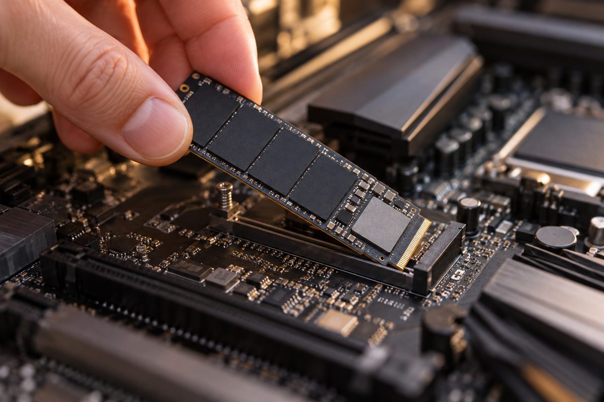 SSD формата M.2 устанавливается в слот на материнской плате
